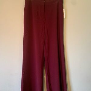 Palazzo pants by Nanette Lenore in burgundy wine color. Size 14. Crepe material.